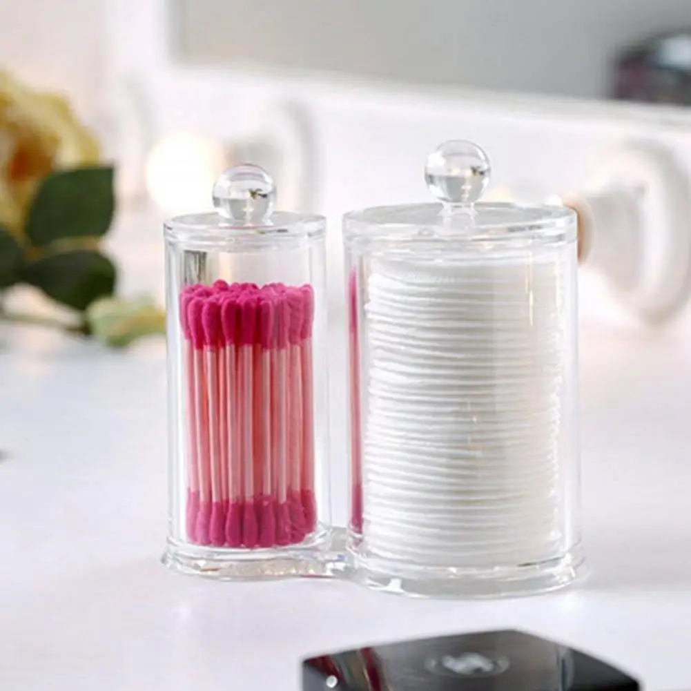 Новый макияж ватные диски держатель прозрачный акриловый тампон банка