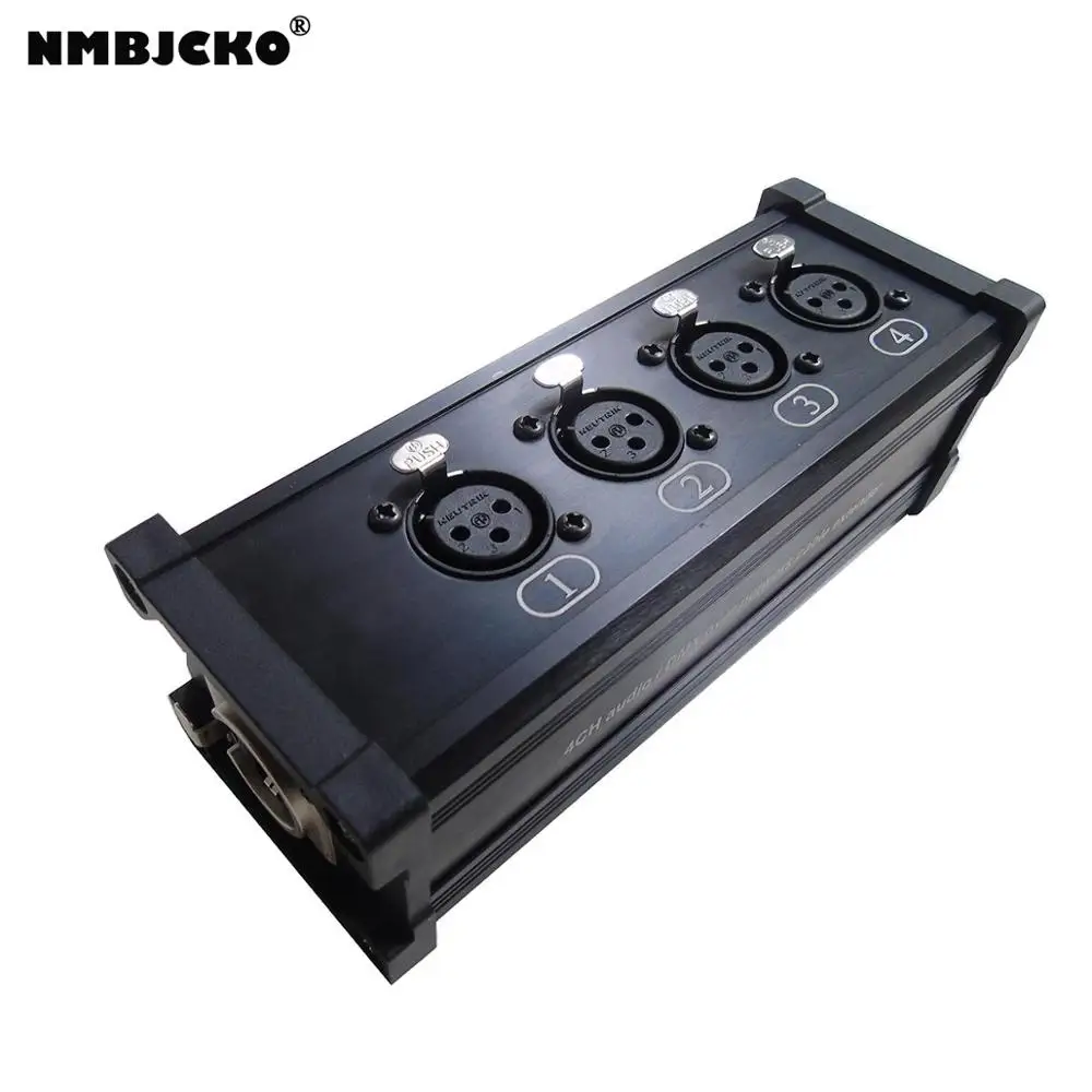 

NMBJCKO Snake System - 4ch etherCon to 4 x XLR female Breakout Box Move audio via CAT5 CAT6 networking cables