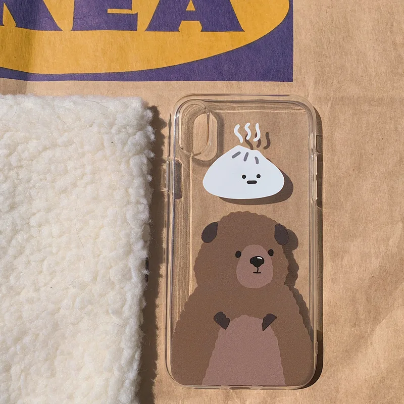 

Ins Cute Groundhog Suitable for IPhone 7PLUS 11 12Pro MAX X XR Mobile Phone Shell Apple Painted Transparent Soft Shell Anti-fall