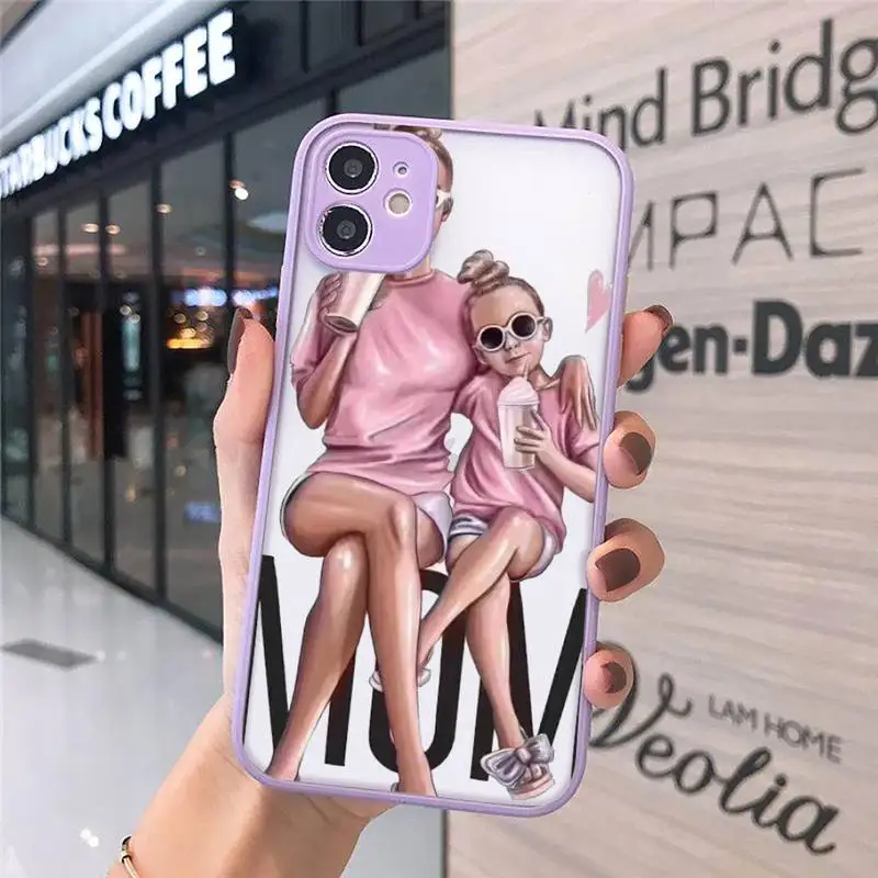 

Baby Mouse Mama Mouse Super Mom Girl Phone Cases Matte Transparent for iPhone 7 8 11 12 s mini pro X XS XR MAX Plus cover funda
