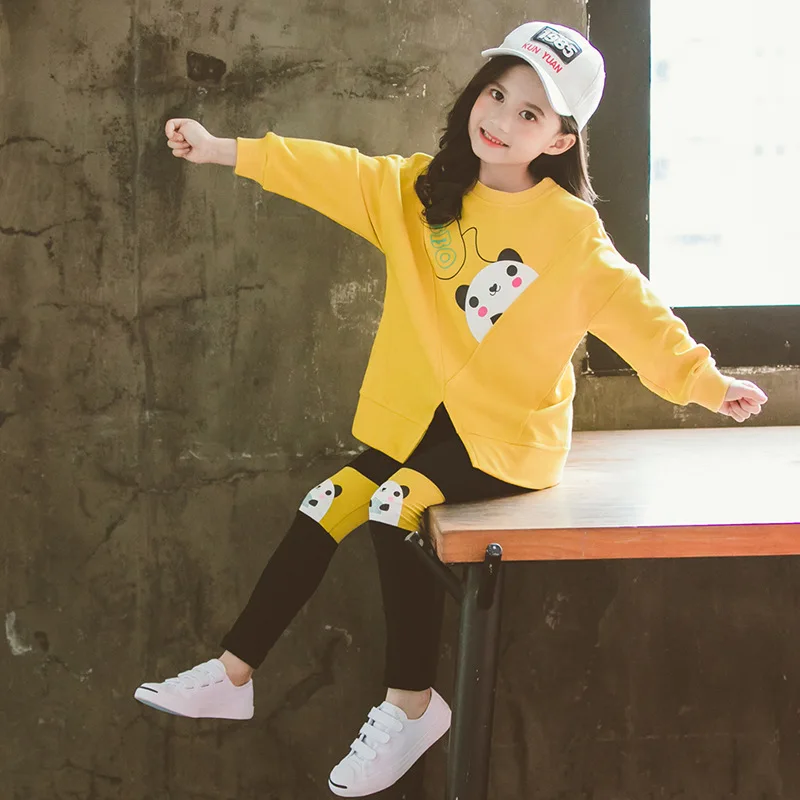 Детская одежда для девочек хлопковые комплекты из 2 предметов толстовка с