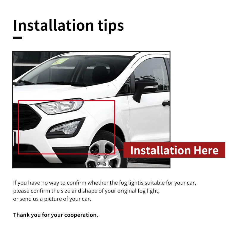 Светодиодная противотуманная фара в сборе для Ford Ecosport 2019 2020 дневные ходовые огни
