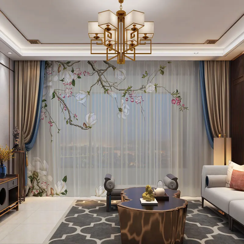 3D цифровая печать домашнее украшение занавески на заказ цветочные с
