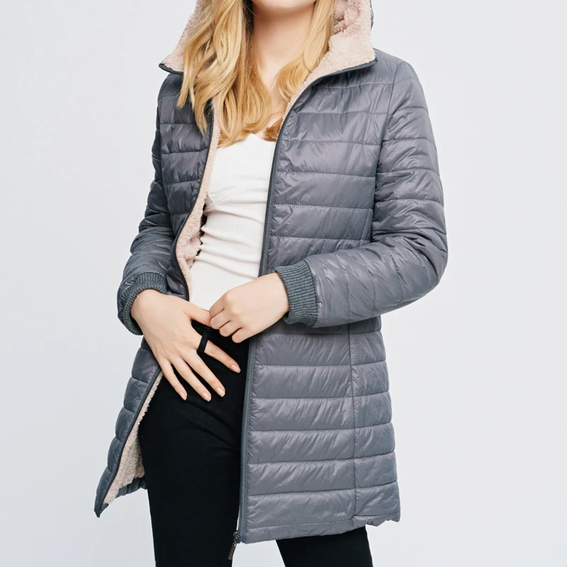 Женский Повседневный теплый вельветовый джемпер Sfit длинный легкий пуховик с