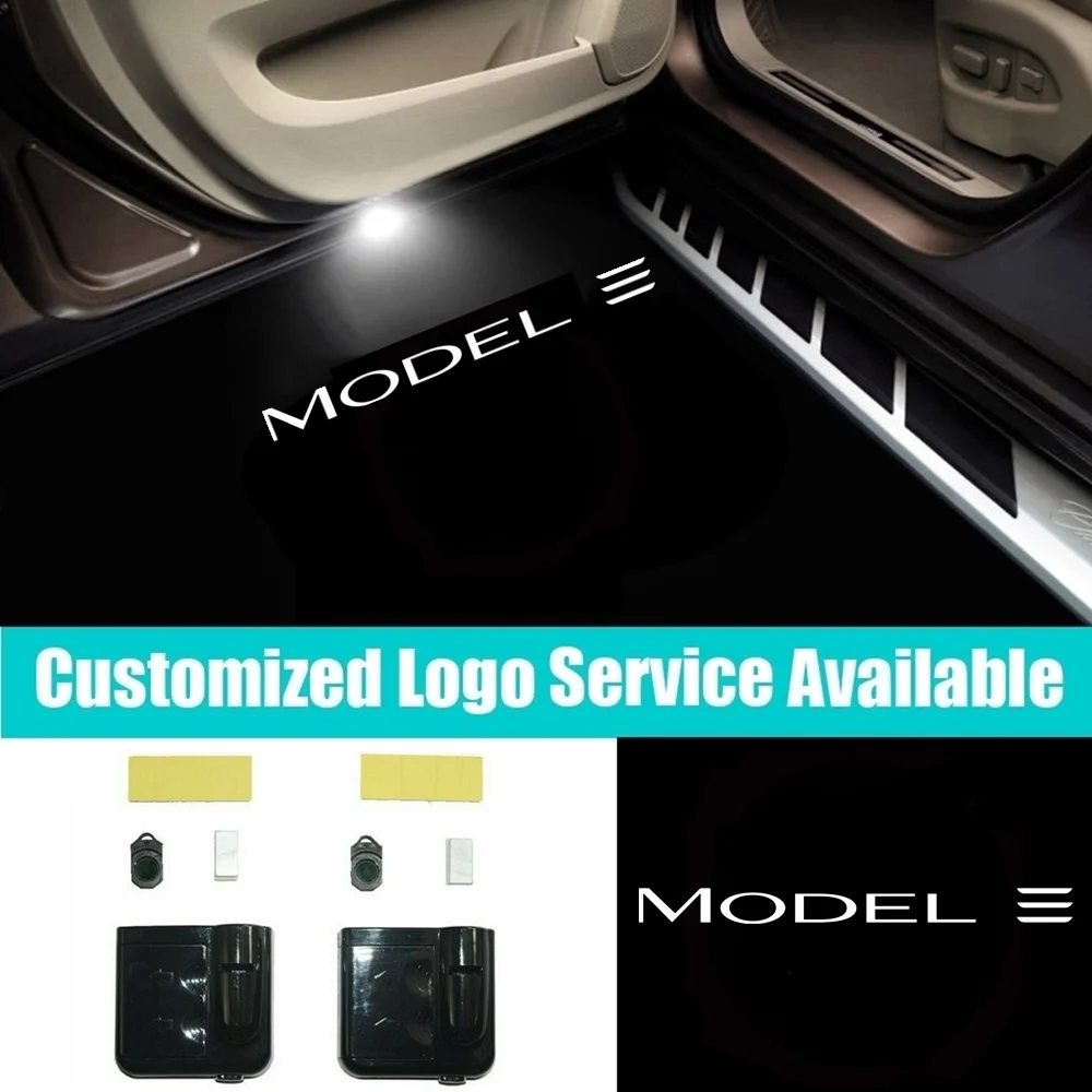 

2x White Model 3 Logo Car Door LED Welcome Courtesy Laser Projector Shadow Light for Tesla