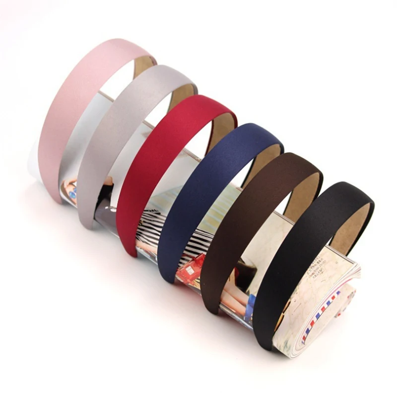 1 шт. Яркая Цветная атласная ткань ободки база 3 см Широкий ободок аксессуар для DIY