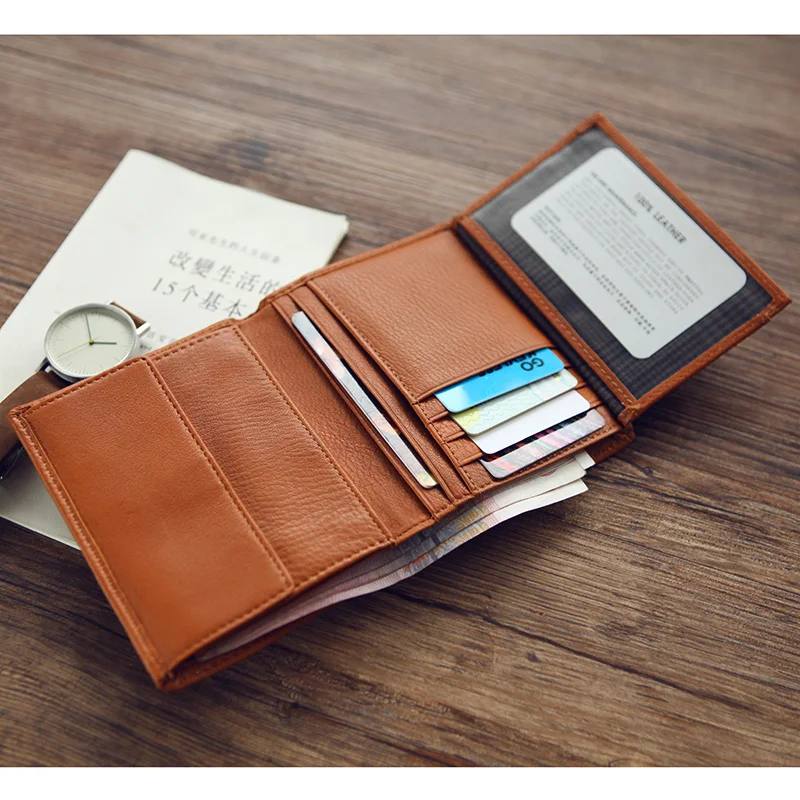 LANSPACE кожаный мужской бумажник высокого качества первый слой коровья кожа модный