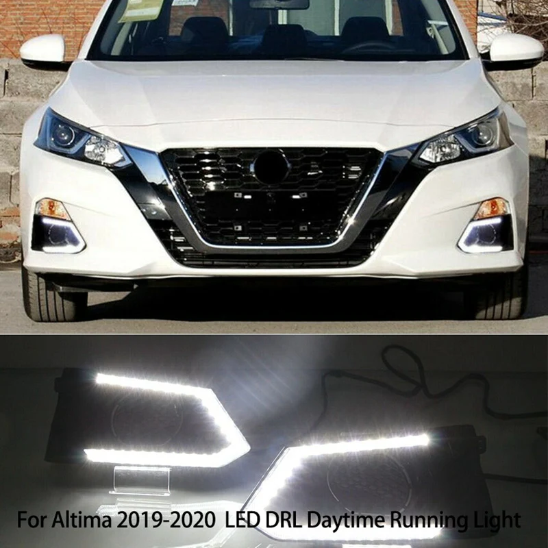 

Для Nissan Altima 2019-2020 пара спереди светодиодный дневные ходовые огни дневного света Противотуманные светильник Поворотная сигнальная лампа