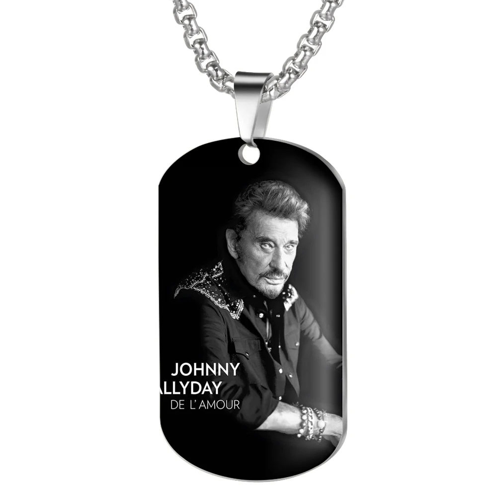 M Ожерелье с подвеской от Jonny Hallyday, персонализированное цветное фото ожерелье s для женщин и мужчин, ювелирные изделия из нержавеющей стали - Окраска металла: M