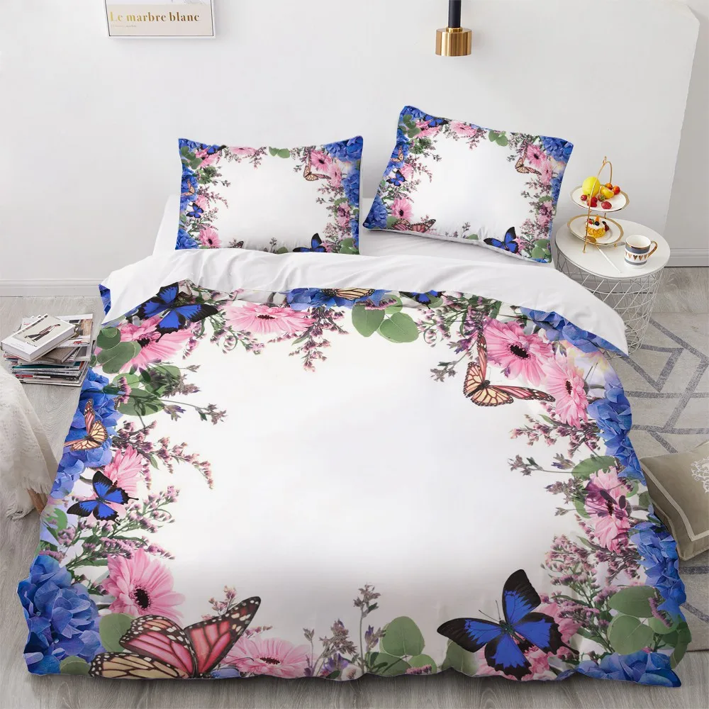 

3D Bedding Set Custom Twin Full Queen King Size 3PCS Duvet Cover Set Comforter/Quilt Pillow Case Flowers Bedclothes Microfiber