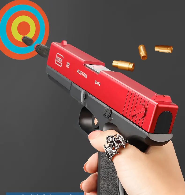 Оболочка бросающий мягкий пистолет-пуля игрушечный пистолет Glock розовый для игр