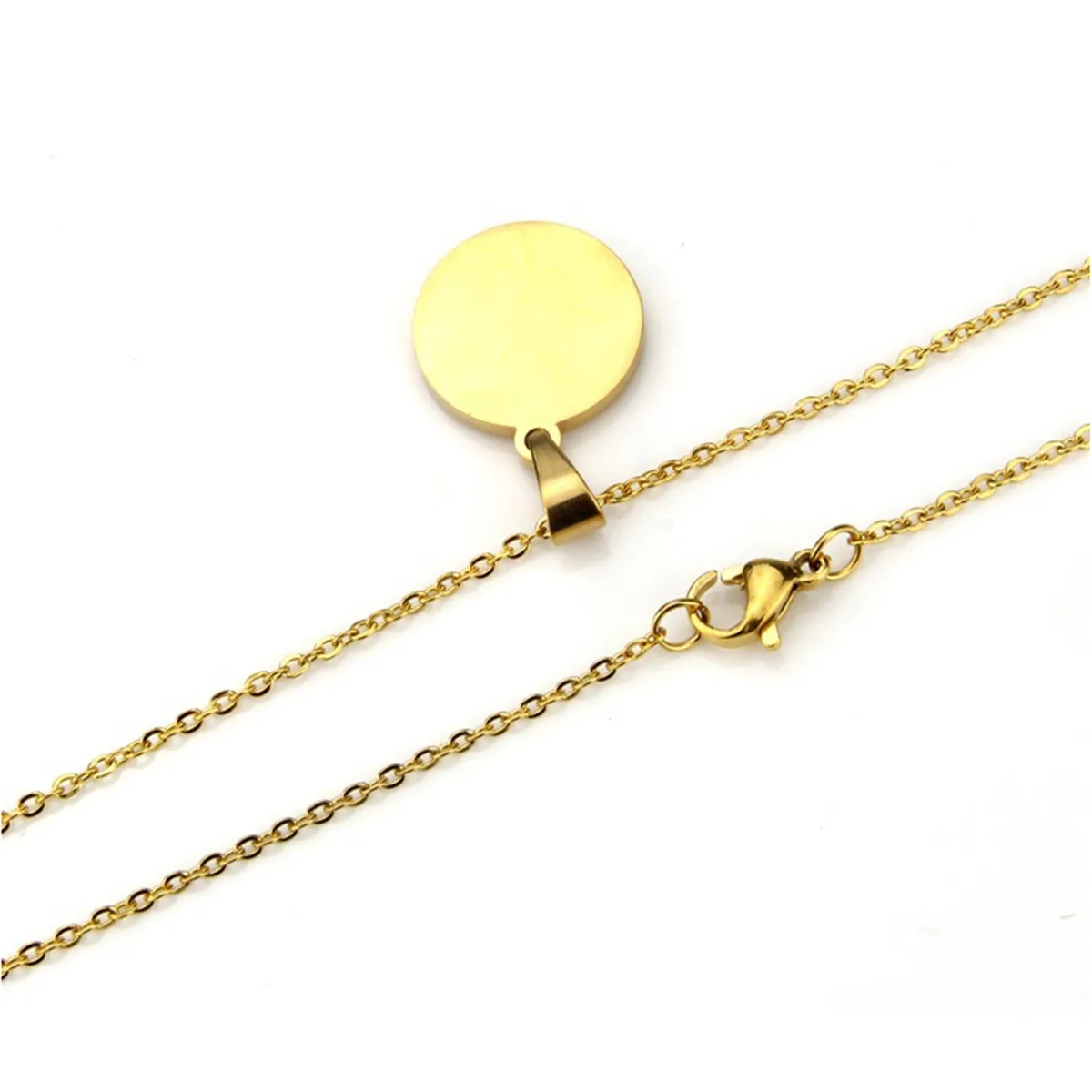 

1pc Fashion Stainless Steel Alphabet Initial Necklace A-Z Letter Pendant Chain