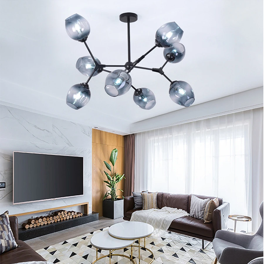 

Скандинавская креативная Волшебная люстра в виде бобов, Современная Минималистичная Люстра для гостиной, спальни, столовой, светильник с теплой индивидуальностью, молекулярная лампа