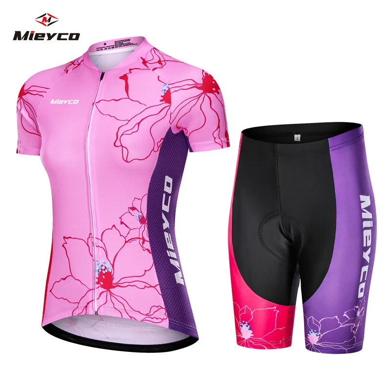 

Mieyco Women's Cycling Jersey Set Quick Dry Bicicleta Bib Set Maillot Ciclismo Bike MTB Pro Team Summer Breathable Sportswear
