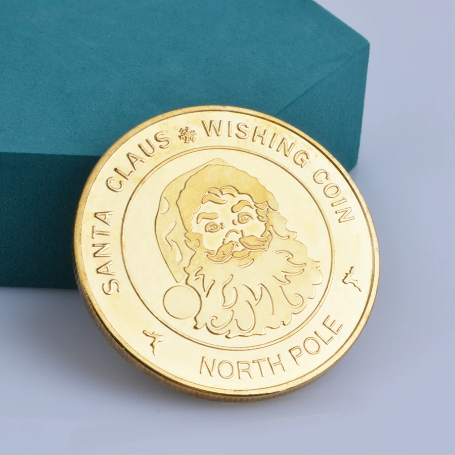 Arts Gifts Christmas Commemorative Coins Santa Medal Crafts Collection Souvenir Luck | Дом и сад