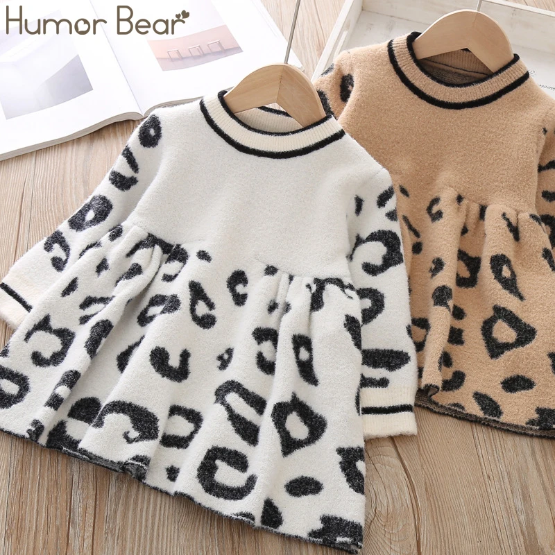 Humor Bear/Новинка г.; осенне-зимнее платье-свитер для девочек; детская одежда; детский трикотажный костюм-свитер для девочек