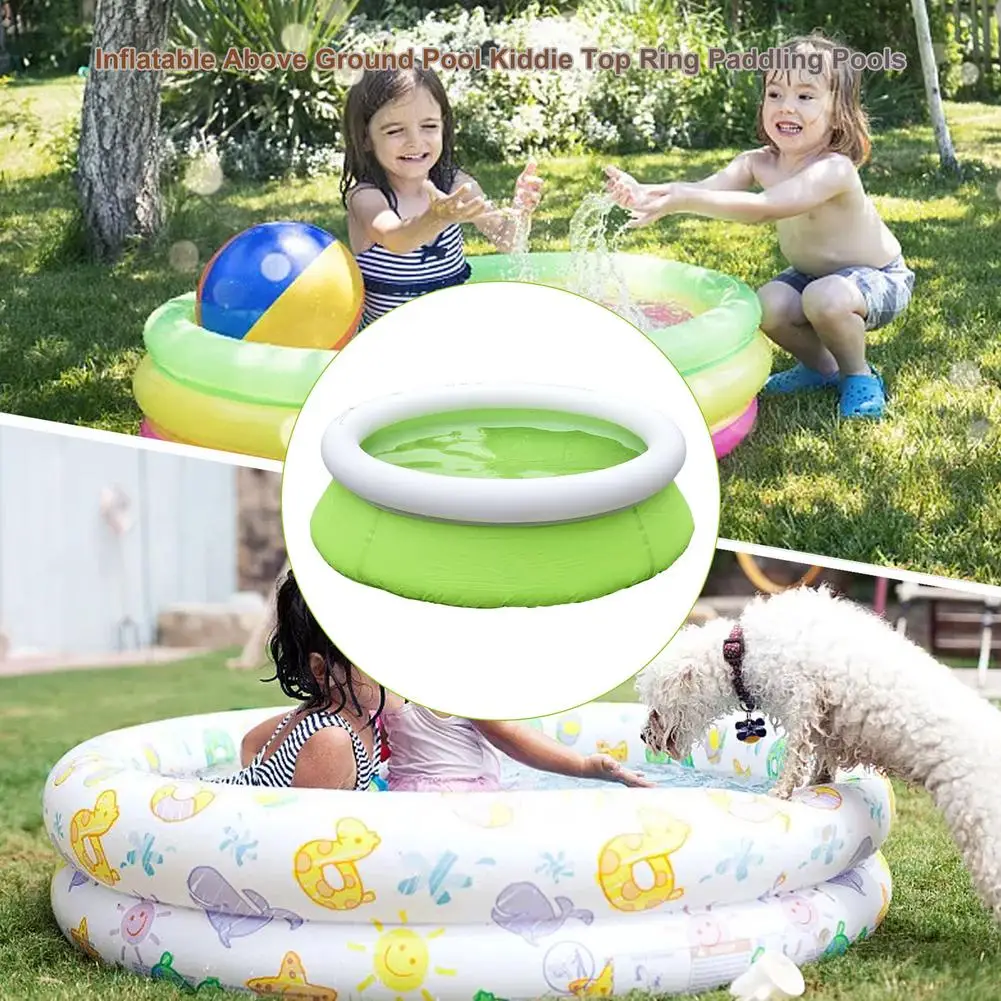

PVC Inflatable Above Ground Pool Kiddie Butterfly Paddling Pools Green Easy To Fold Premium And Large Capacity Water Fun SPA