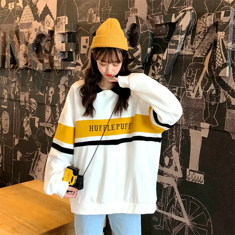 Женская толстовка с воротником поло контрастный цвет имитация двух частей