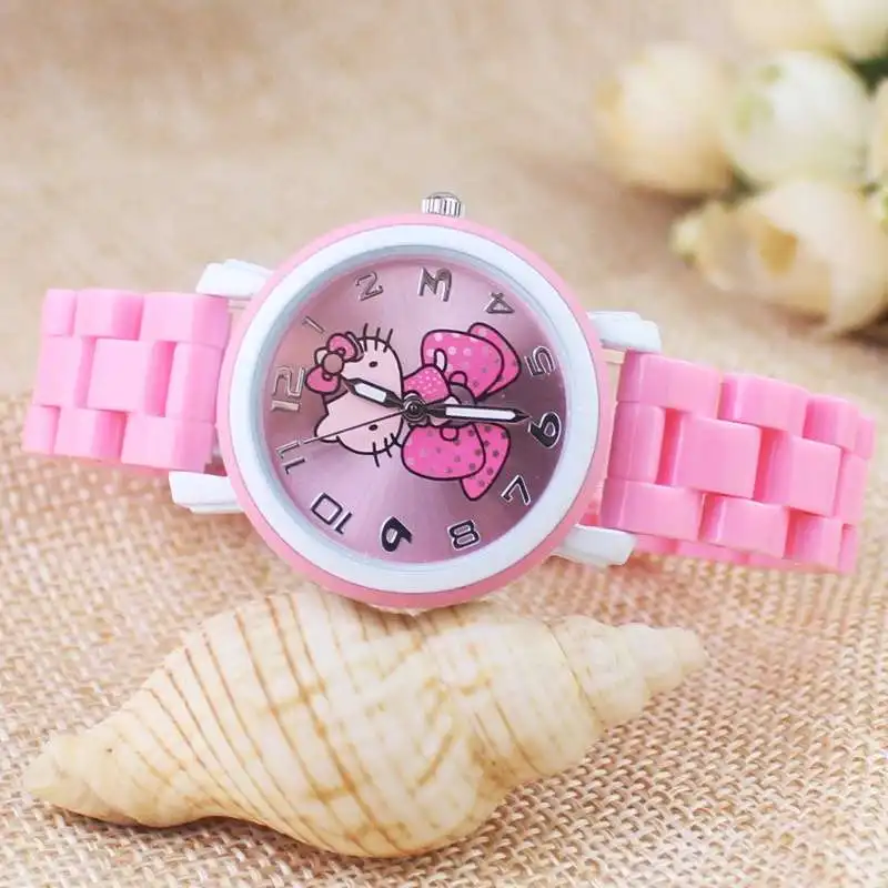 Новые милые детские часы с изображением кота из мультфильма hello Kitty студенческие