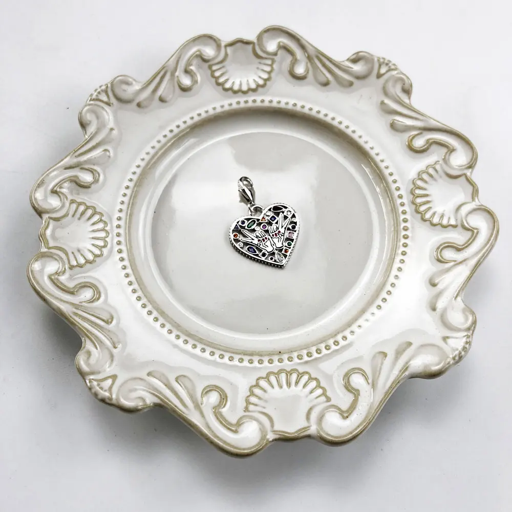 Подвеска-знак победы подвеска в виде сердца из стерлингового серебра 925 пробы с