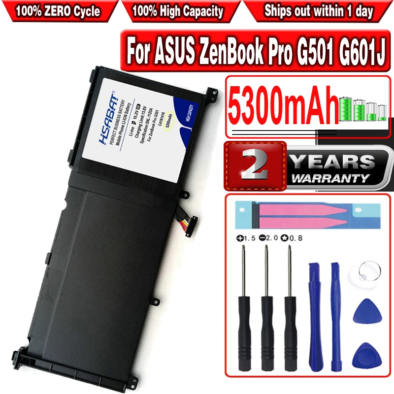 Ноутбук HSABAT 5300 мач C41N1416 аккумулятор для ноутбука ASUS ZenBook Pro G501 G601J UX501VW N501L UX501J|Аккумуляторы ноутбуков| |