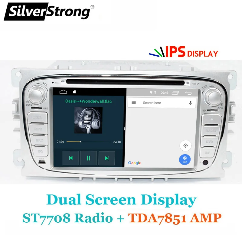 Автомобильный DVD SilverStrong 7 дюймов CarPlay 2Din Focus 2 Android10.0 для Ford FOCUS2 Galaxy Mondeo gps радио