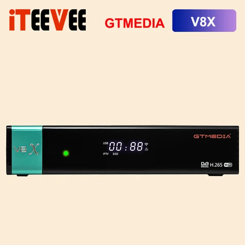 1 шт. Новое поступление H.265 GTmedia V8X популярный дизайн DVB S2/S2X спутниковый ТВ приемник слот для карт Поддержка MARS Cline V8 NOVA V9 Super