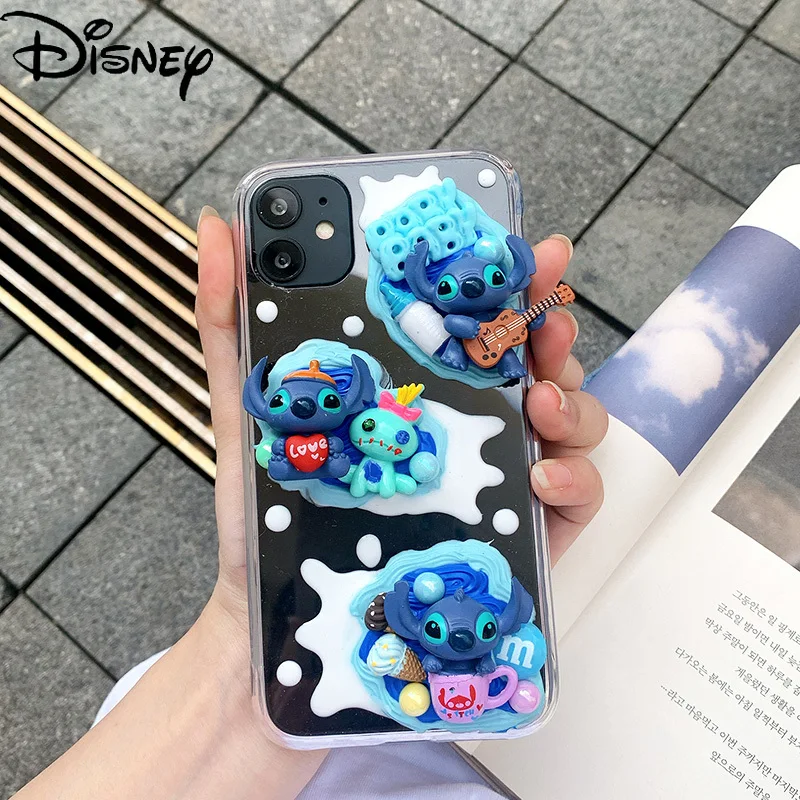 

Disney Stitch handmade diy cute cartoon cream glue phone case for iphone 12mini/11promax/12promax/se/xr/7plus/8p/xs/xsmax/11