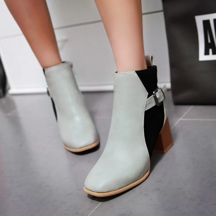 Большие размеры 10 Женская обувь Женские ботильоны ботинки зимняя с пряжкой |