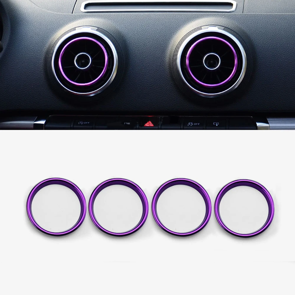 

Air Condition Air Vent Outlet Ring Cover Trim Decoration Sticker For AUDI A3 S3 8V 2013-2020 Q2 SQ2 Accessories Car-Styling 4pcs