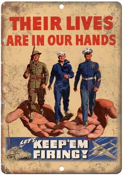 

Let's Keep Em Firing Millitary Tin Sign art wall decoration,vintage aluminum retro metal sign,iron painting