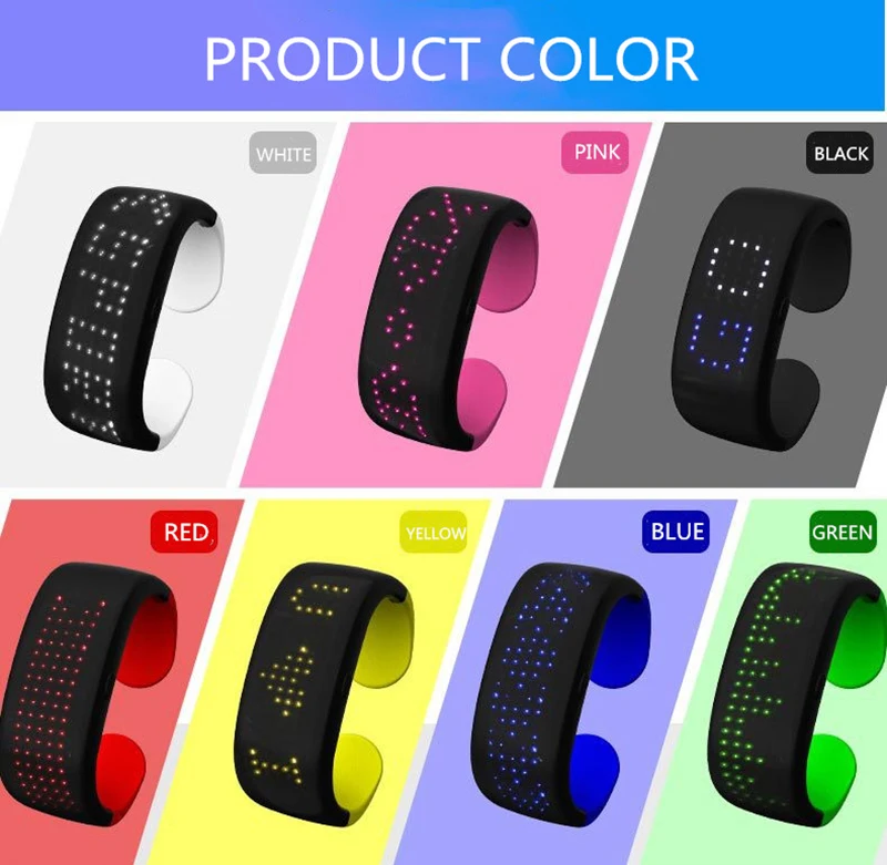 Модный браслет с цветными светодиодными бусинами 140 для спортиввечерние EDM