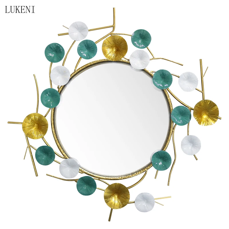 

Wrought Iron Mirror Living Room Background Wall Creative Mirror Dining Room Wall Mirror Entrance Bathroom Decorative Mirror