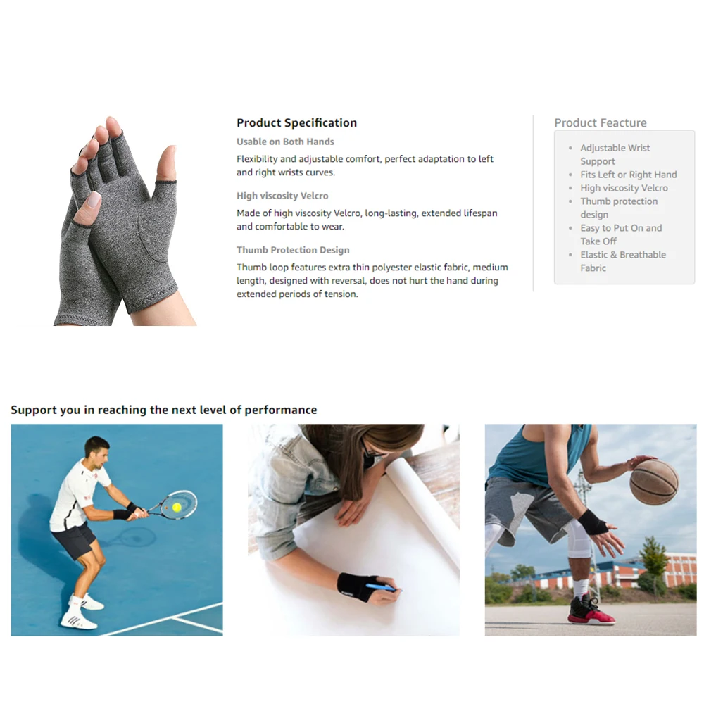 1 пара компрессионные перчатки от артрита|Поддержка запястий| |