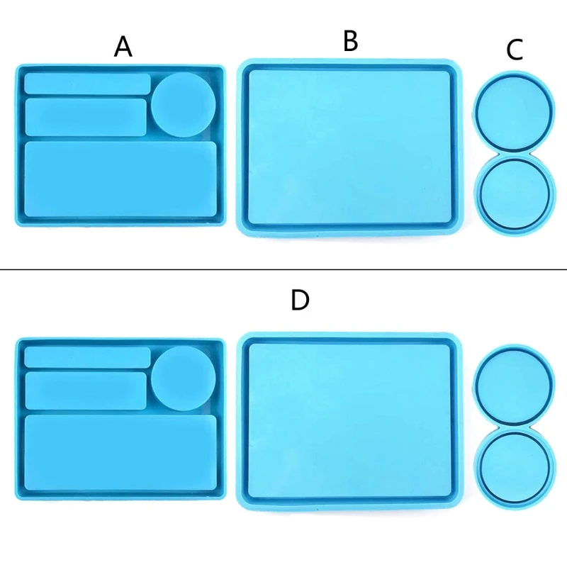 

Makeup Storage Tray Epoxy Resin Mold Serving Board Plate Coaster Silicone Mould DIY Crafts Decorations Casting Tool