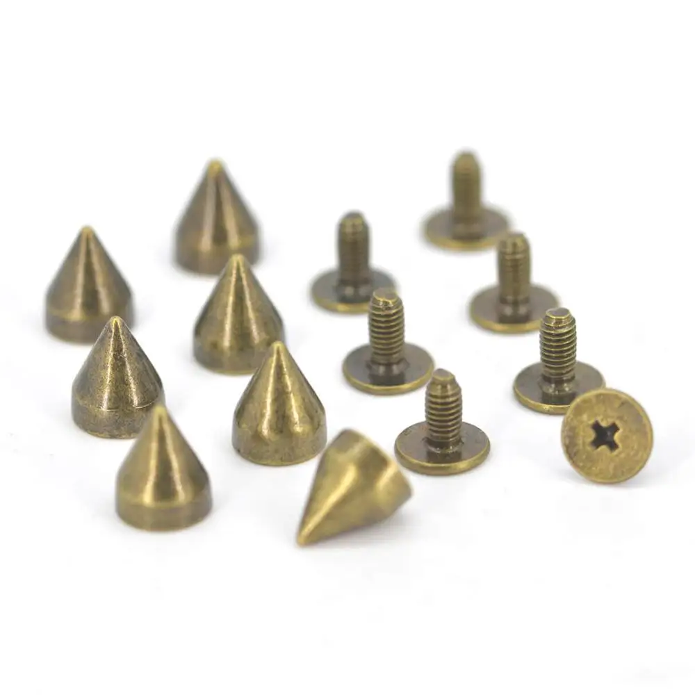 20 шт. конусные заклепки винт в стиле панк ШПИЛЬКА кожевенное ремесло Пуля Шипы DIY