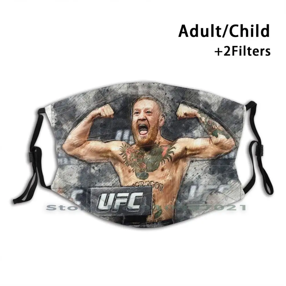 Маска для лица Conor Mcgregor многоразовая Пылезащитная с фильтрами детей и взрослых |