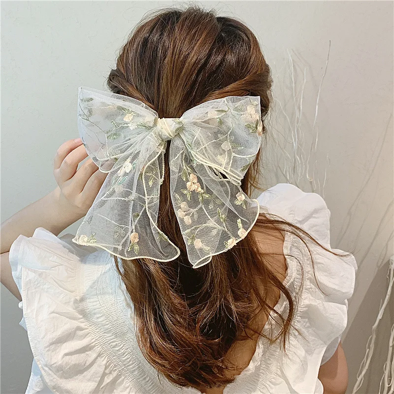 

Big Lace Flower Bows Hair Ring Women Fashion Hair Accessories Korean Hair Rope Elastic Knotted Ribbon Girl Hair Bands Headwear