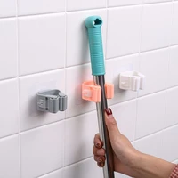 wall mounted mop clip broom holder brush handle tool storage racks bathroom kitchen storage organization household hanging racks