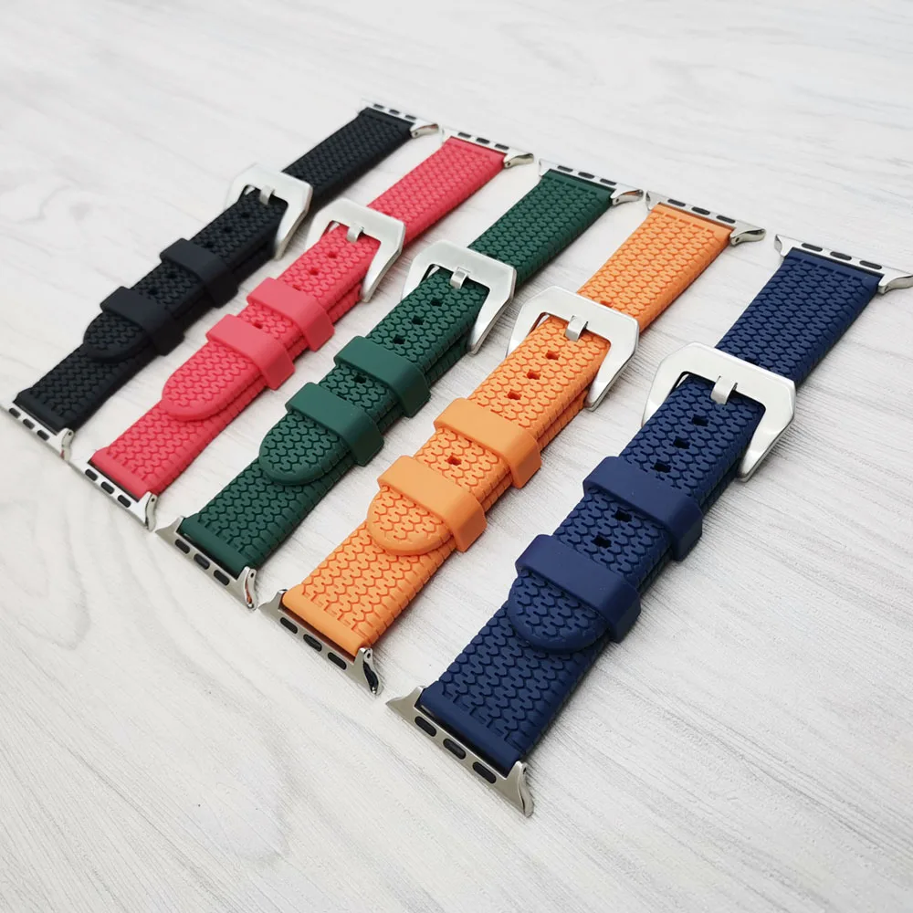 Крутой ремешок для Apple iWatch Series 5 4 3 2 1 спортивный силиконовый браслет Watch 4/5 42 мм 38 40