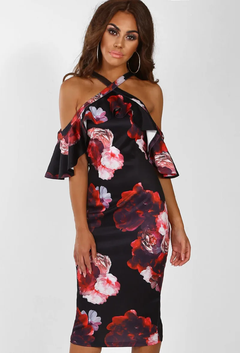 

2021 New Spring Summer Dress Women Printed Sling cross Dress Casual Short Sleevele Elegant Ruffle Package Hip Dress Vestidos