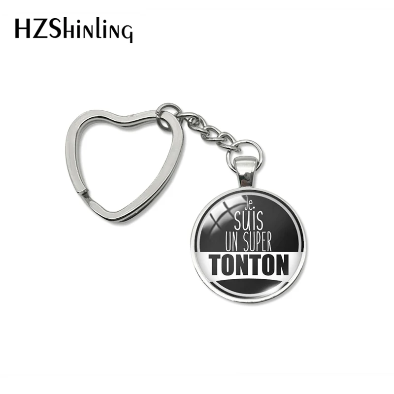 Фото Новинка 2020, модный брелок Super Tonton je suis un Super Tonton, подарок, брелок с надписью «oncle Heart» Super Tonton Forever, ювелирные брелки №1