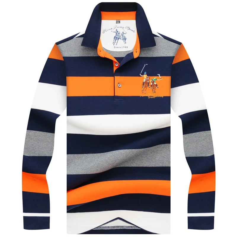 Рубашка поло Tace & Shark Мужская с длинным рукавом оригинальная брендовая Хлопковая