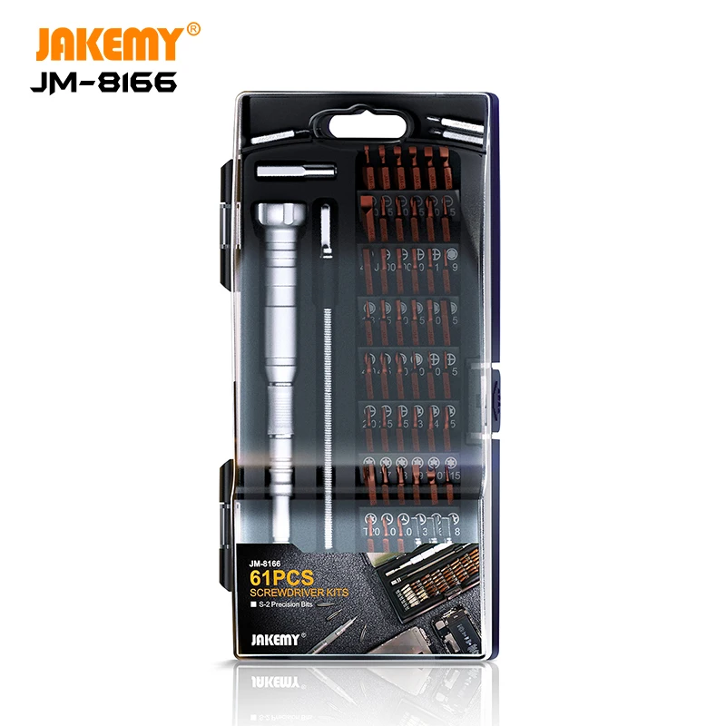 JAKEMY JM-8166 61 in 1 Precision screwdriver set DIY repair hand tool kit for mobile phone computer game pad eyeglass