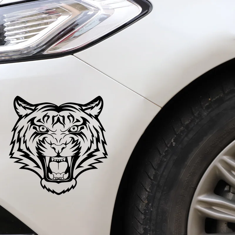 POWERFUL TIGER HEAD Motorcycle Carbon Fiber Vinyl Film for Cars Decal Car Sticker Personality Car-styling motorcycle stickers | Автомобили