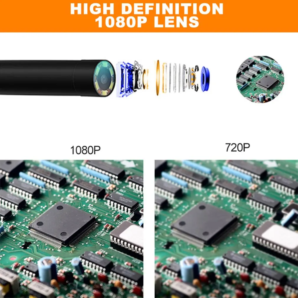 Труба телефото эндоскоп 2 млн водонепроницаемый беспроводной Wifi Hd 1080P Android для Apple