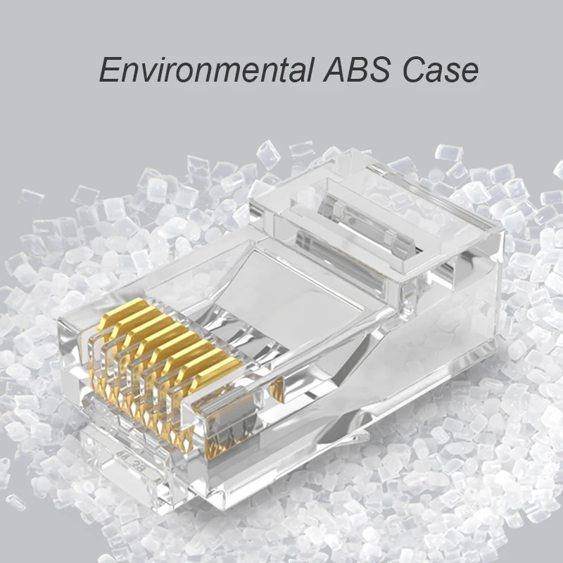 Модульный разъем SAMZHE Cat5e RJ45 8P8C для Ethernet кабеля Позолоченные Обжимные разъемы CAT 5e