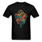 Футболка мужская с тропическими птицами, 2018 хлопок, с мультяшным принтом