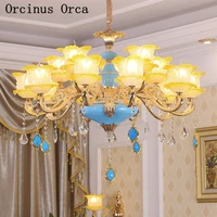 simple modern atmosphere crystal chandelier living room european luxury duplex building villa lobby alloy chandelier