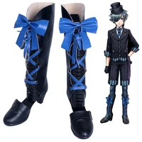 new black butler kuroshitsuji ciel phantomhive cosplay boots wblue bowknot anime cosplay shoes for womenmen size 35 43